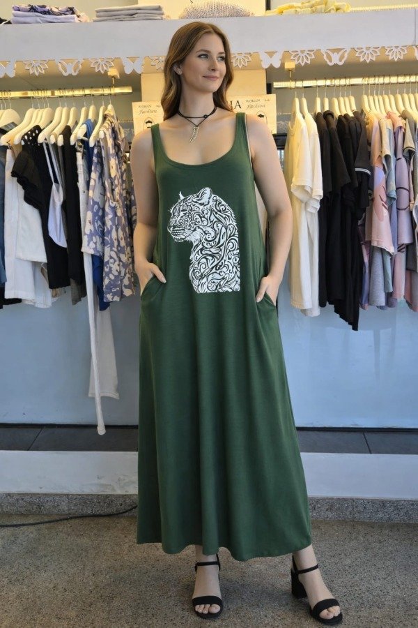 Producto - VESTIDO CON ESTAMPA VERDE