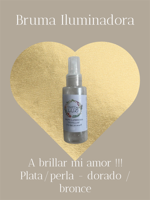 Producto - BRUMA ILUMINADORA  "DESTELLOS PERLADOS" grande 60cc plástico o 30cc vidrio