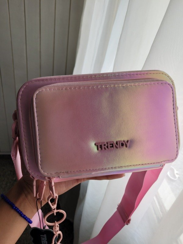 Producto - Portacelular Trendy rosa tornasol ecocuero + bag charm