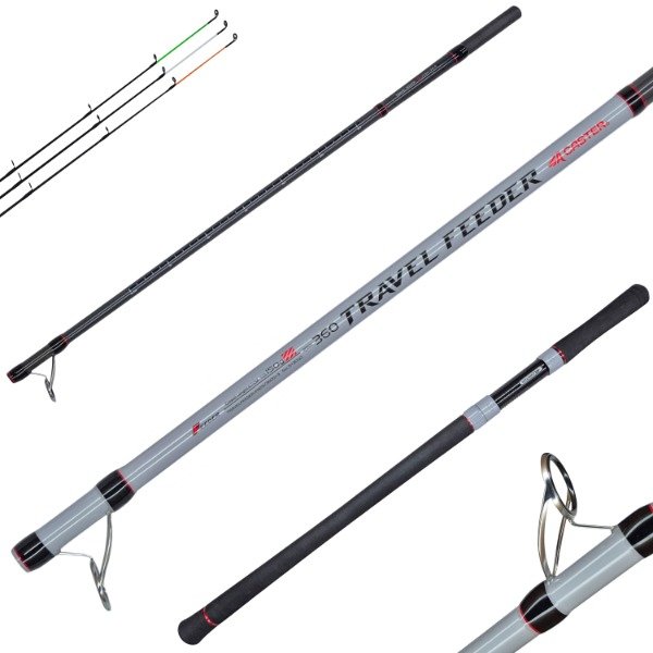 Producto - Caña CASTER Travel Feeder 2.90m-3.60m Medida Ajustable 5 Tramos 3 Punteros 150g