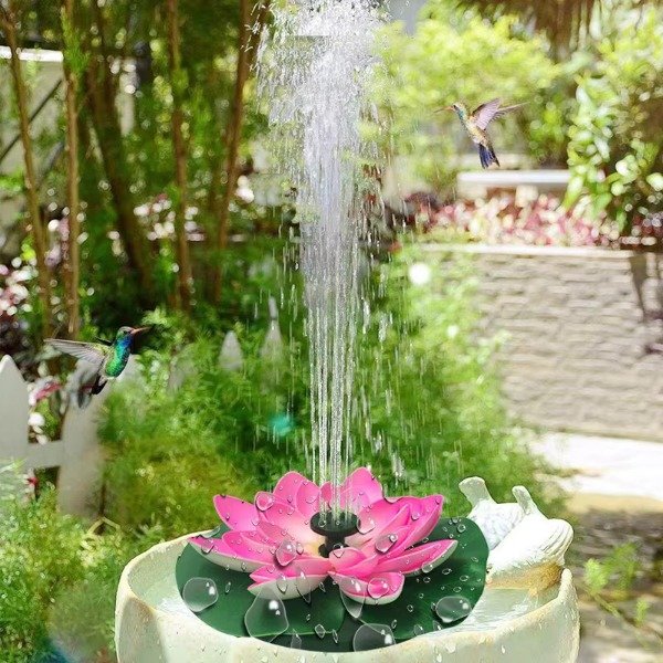 Producto - Fuente De Agua Bomba Solar Flotante Con Flor Loto Exterior - 6