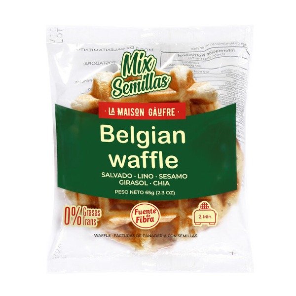 Producto - Waffles Belgas con Salvado, Lino, Sesamo, Girasol y Chia x 65g LA MAISON GAUFRE
