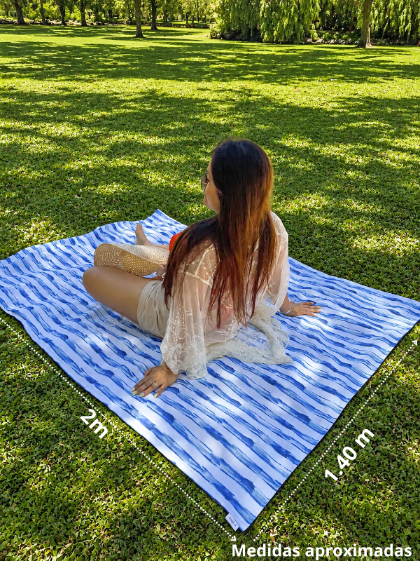 Producto - Azul Rayada - Impermeable Grande (BOLSO DE REGALO) - 1