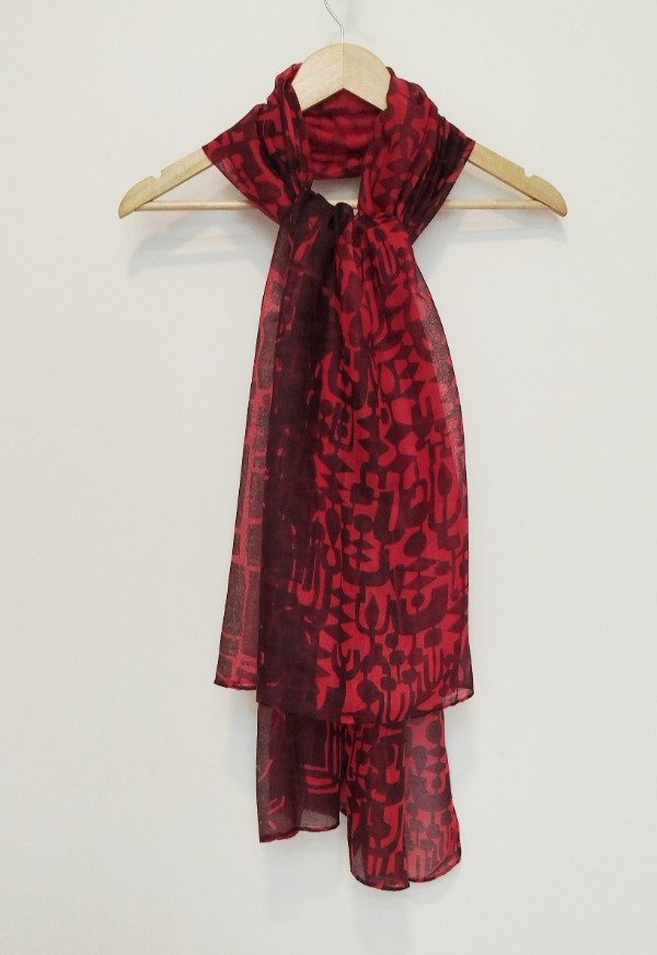 Producto - Pañuelo Mega -rojo estampa en negro-