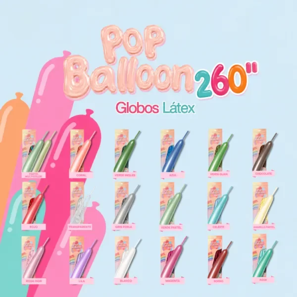 Producto - Globos Latex T260 Pop Balloon Estandar - x50u - 0