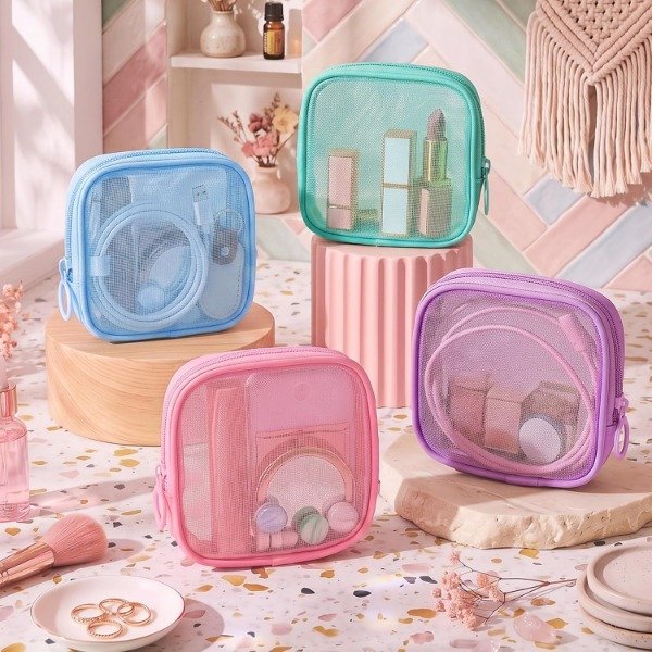 Producto - Mini neceser de malla cuadrado (4 colores) - 0