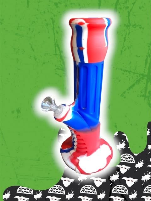 Producto - Bong de silicona azul rojo y blanco