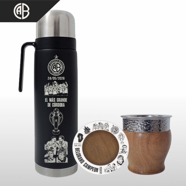 Producto - SET MATE PERSONALIZADO + TERMO MEDIA MANIJA BELGRANO CAMPEÓN V2 - 4