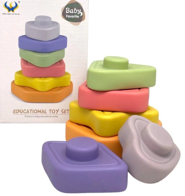Producto - Torre apilable de silicona formas geométricas