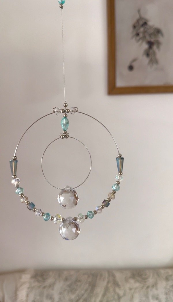 Producto - Doble aro, doble esfera facetada