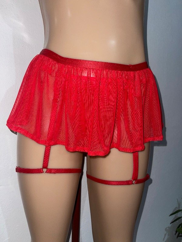 Producto - POLLERA CON LIGAS (rojo)