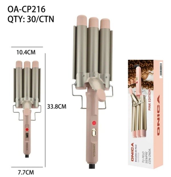 Producto - CL106107 BUCLERA ONDULADORA DE PELO TRPLE BARRIL ONICA