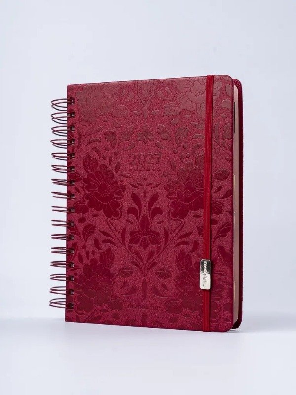 Producto - Agenda Docente Diaria A5 FW 2027 - Flores bordo - 1