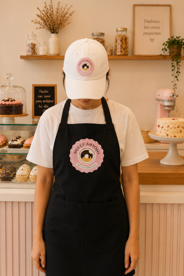 Producto - delantal + gorra PERSONALIZADA - 3