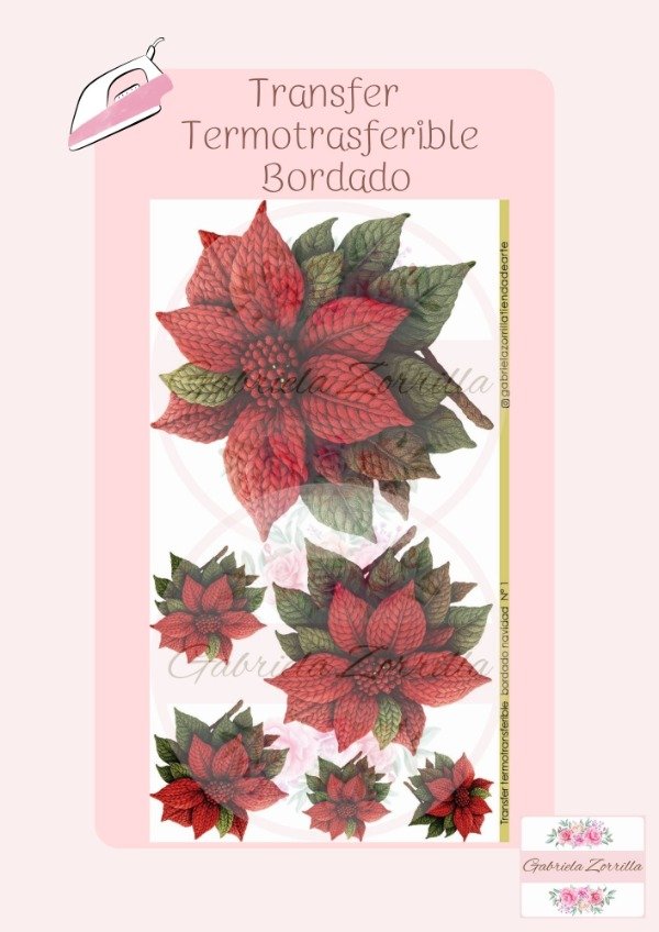 Producto - Transfer Termo transferible bordado Navidad N-1