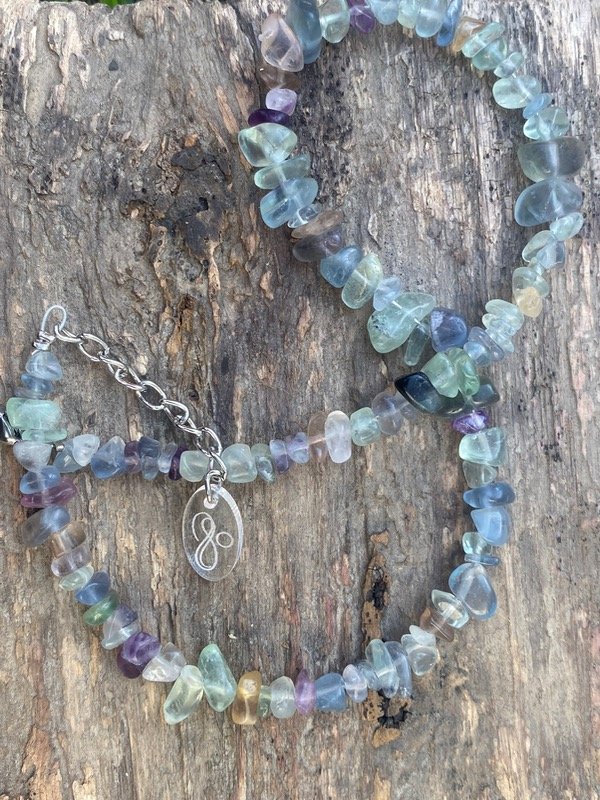 Producto - Gargantilla Amuleto Fluorita Claridad y concentración.