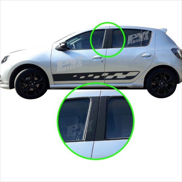 Producto - Calcos Parantes Renault Sandero 2014 / 2020 Mate Liso - Ploteoya