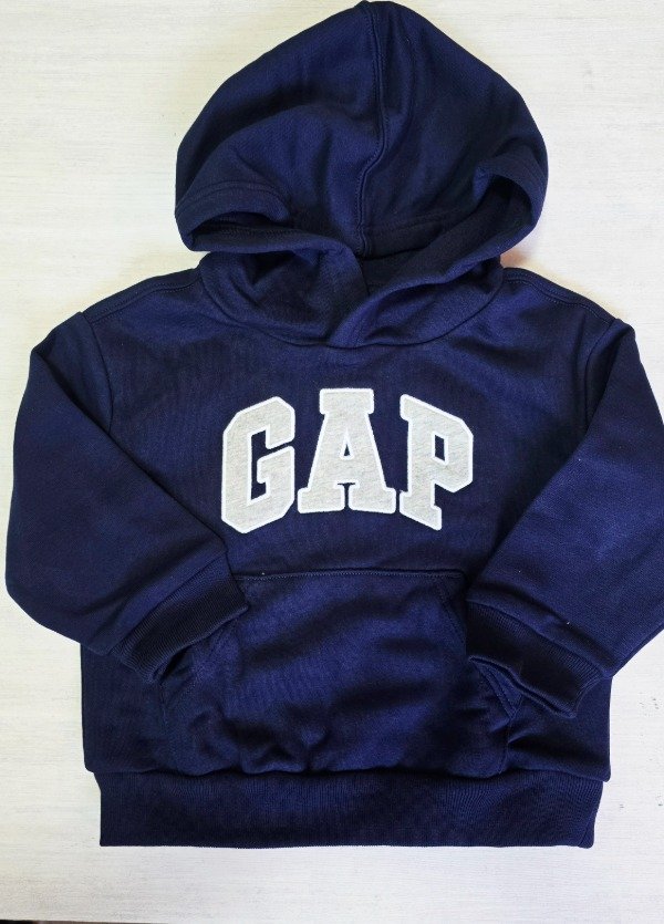 Buzo con friza gap talle 2 azul logo gris — imagen 2