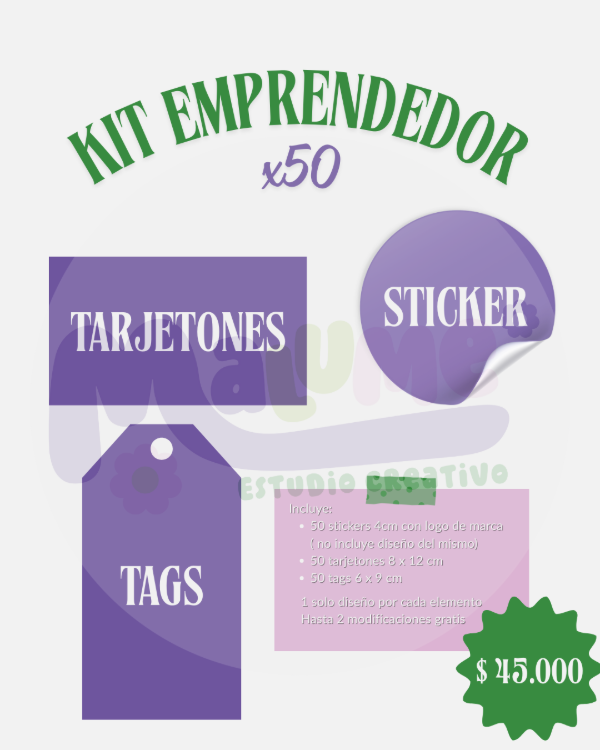 Producto - KIT EMPRENDEDOR - 50u