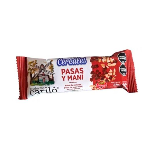 Producto - Barrita de Cereales Pasas y Mani x 23g CARILO