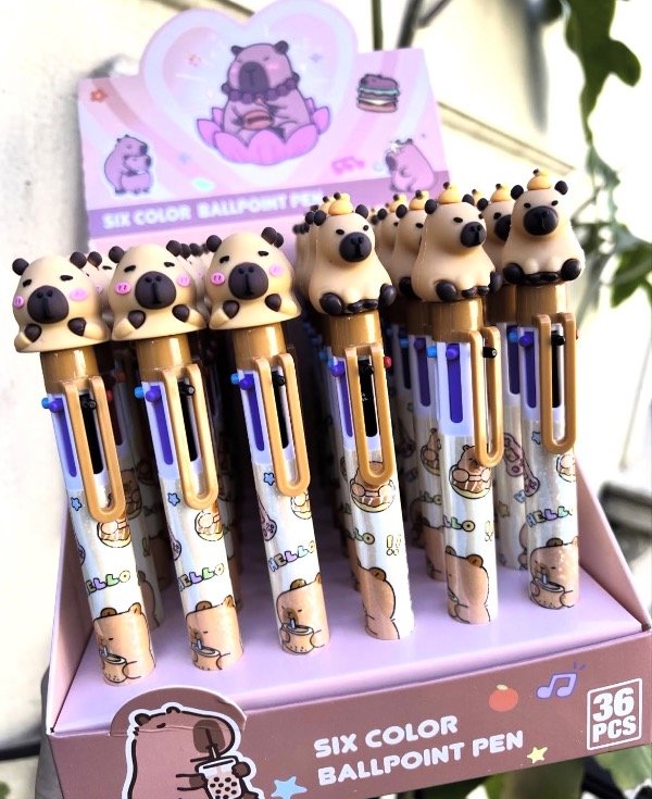 Producto - 5 lapiceras capibara multicolores