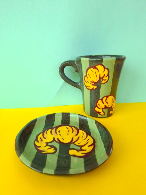 Producto - Taza y plato - Medialunas