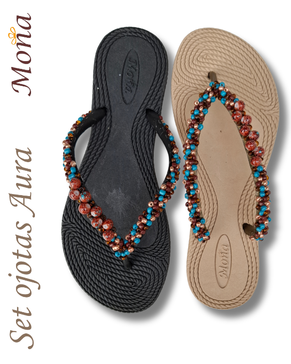 Producto - Set ojotas bordadas Aura