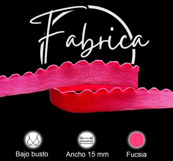 Producto - Bajo busto Ondas Fucsia 15mm nylon (1 metro)