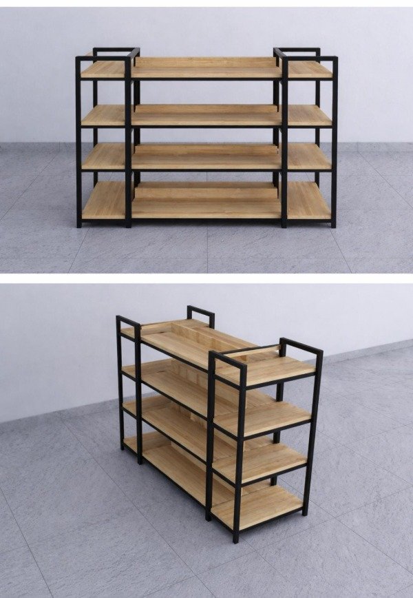 Producto - Gondola central con punteras 1.60x0.66x1.32