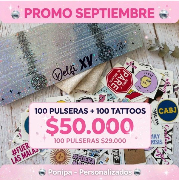 Producto - PROMO 100 PULSERAS + 100 TATUAJES - 0