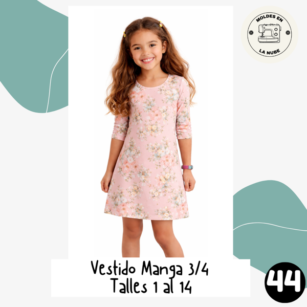 Producto - Vestido Manga 3/4 Nena