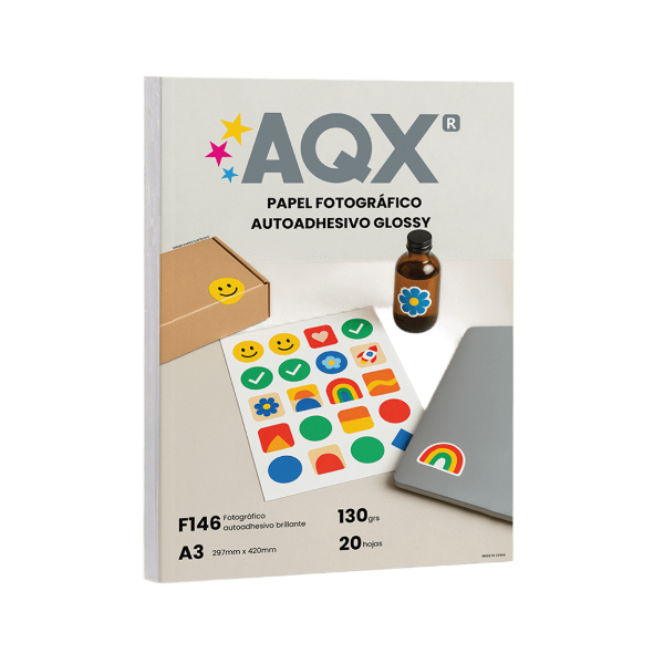 Producto - Papel fotográfico autoadhesivo 130g AQX - 2