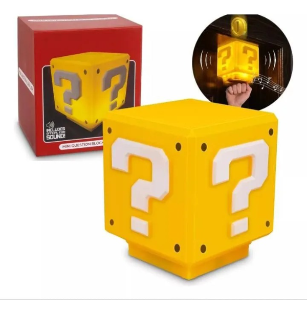 Producto - Lámpara Velador Caja Mario Bross Luz De Noche Con Sonido Amarillo Amarillo