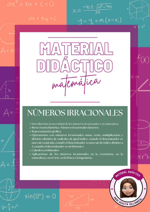 Producto - NÚMEROS IRRACIONALES. Apunte completo