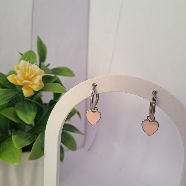 Producto - Aros Corazón Rosa - Código: 000317