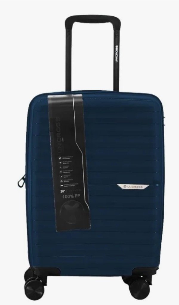 Producto - Valija Carry on azul con fuelle Unicross