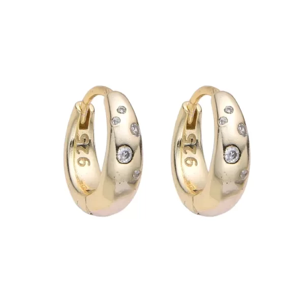Producto - Argolla 12mm dorada con piedritas
