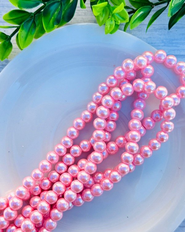 Producto - TIRA PERLA ROSA BEBE 8MM