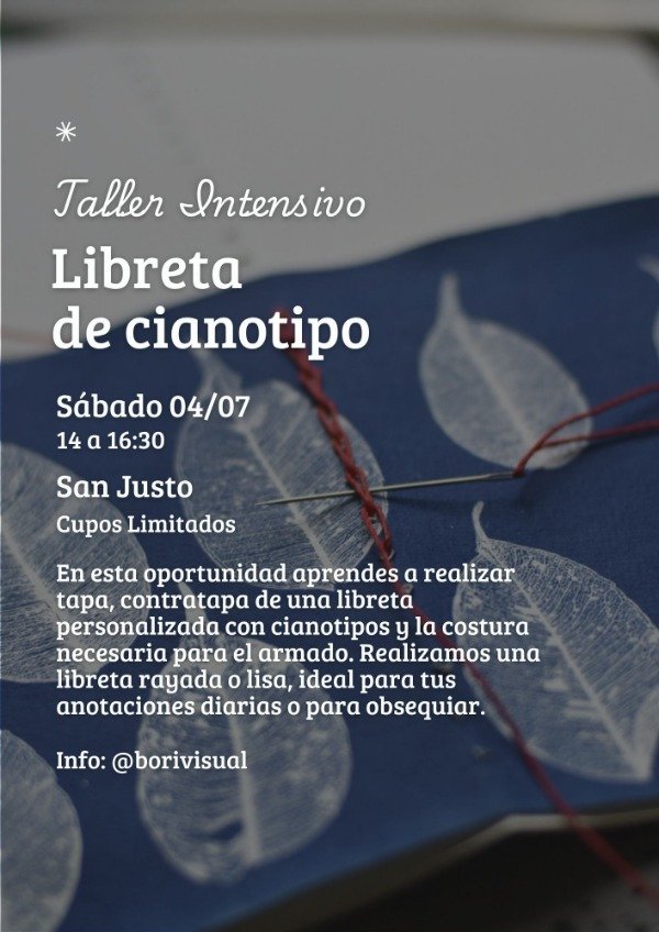Producto - Taller Libreta de Cianotipo