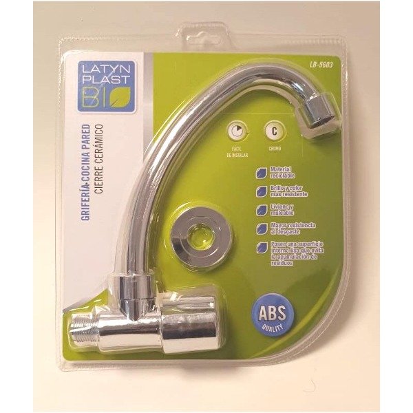 Producto - 12382   GRIFERIA ABS COCINA PARED CROMADA 56