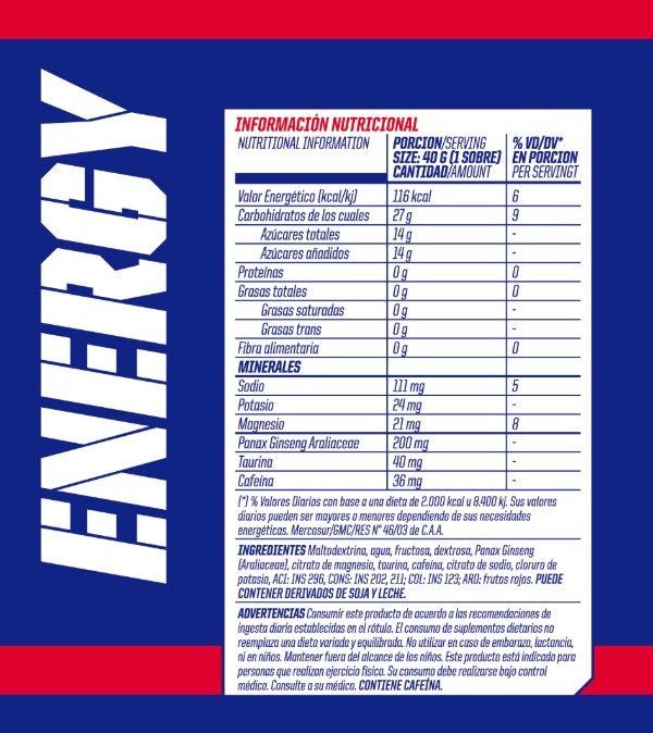Producto - Energy Gel 12 Pouch x 40Grs Mervick - 4