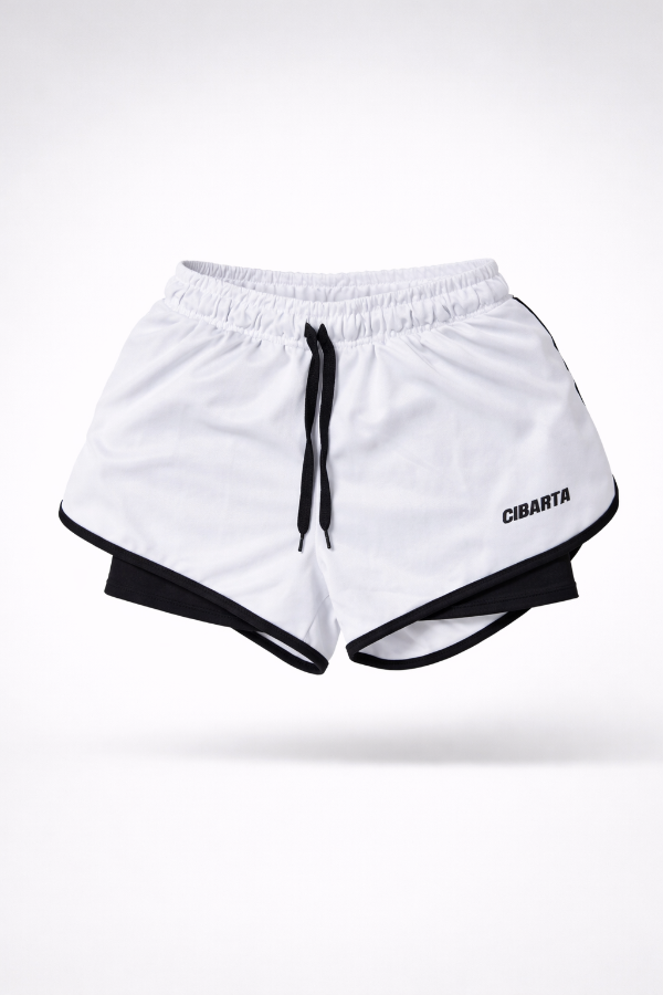 Producto - Short con calza cibarta modelo RCV Fitness blanco