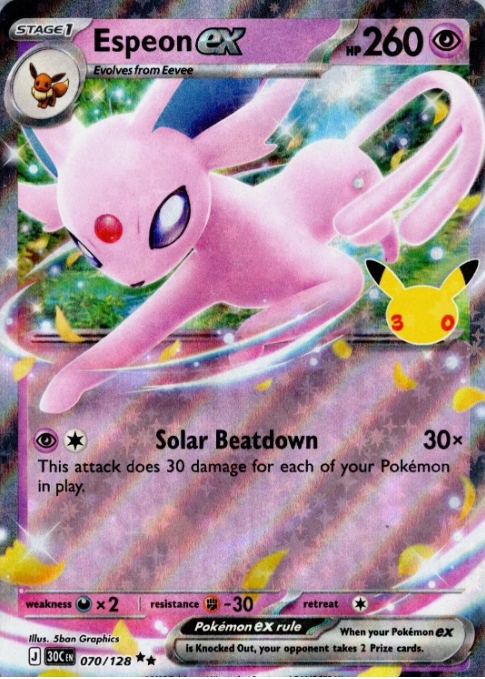 Producto - Espeon ex Ultra Rare 070/128 30th Celebration
