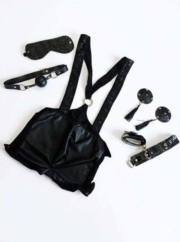 Producto - Body Engomado con Tiradores + Set Destellos + Mordaza