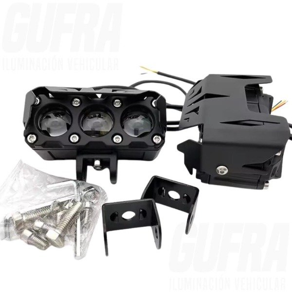 Producto - KIT FAROS LED PREMIUM 3 LUPAS AMBAR-BLANCO