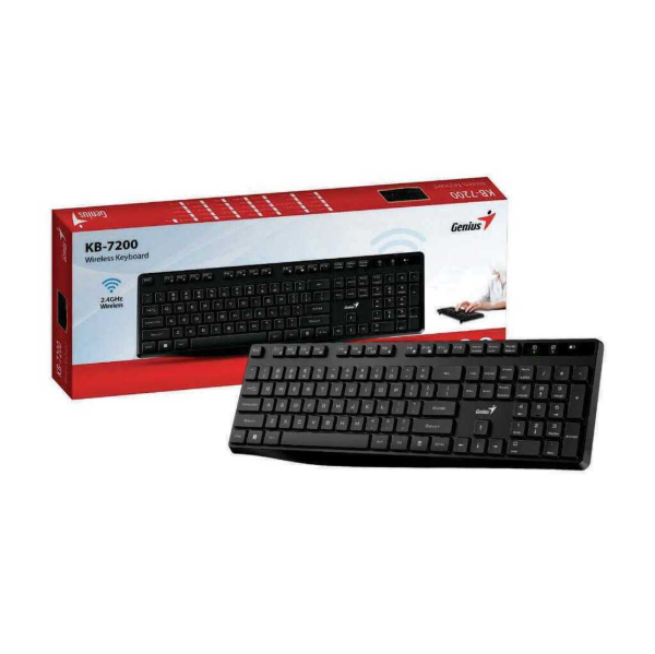 Producto - Teclado español wireless 2.4ghz -teclas planas tipo notebook -black -Genius