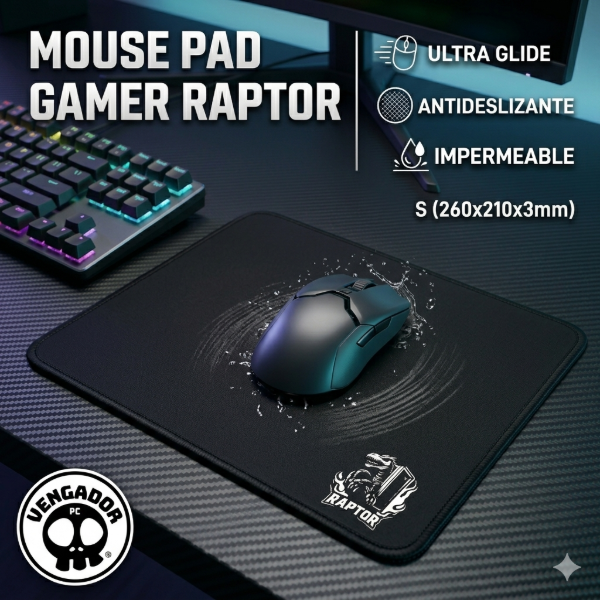 Producto - Mouse Pad gamer Raptor Ultra Glide tamaño S