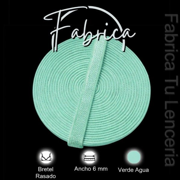 Producto - Bretel Verde Agua 6mm importado (1 metro)