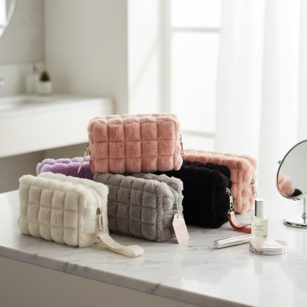 Producto - PORTA COSMÉTICO DE PELUCHE RECTANGULAR CON CORREA - 2