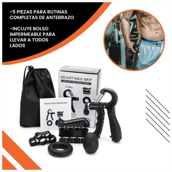 Producto - SET HAND GRIP ANTEBRAZO DEDOS  FUERZA EJERCITADOR GIMNASIO - 1
